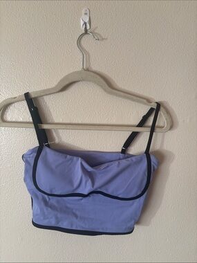 Lilac Bandeau Tank Top with Black Trim
